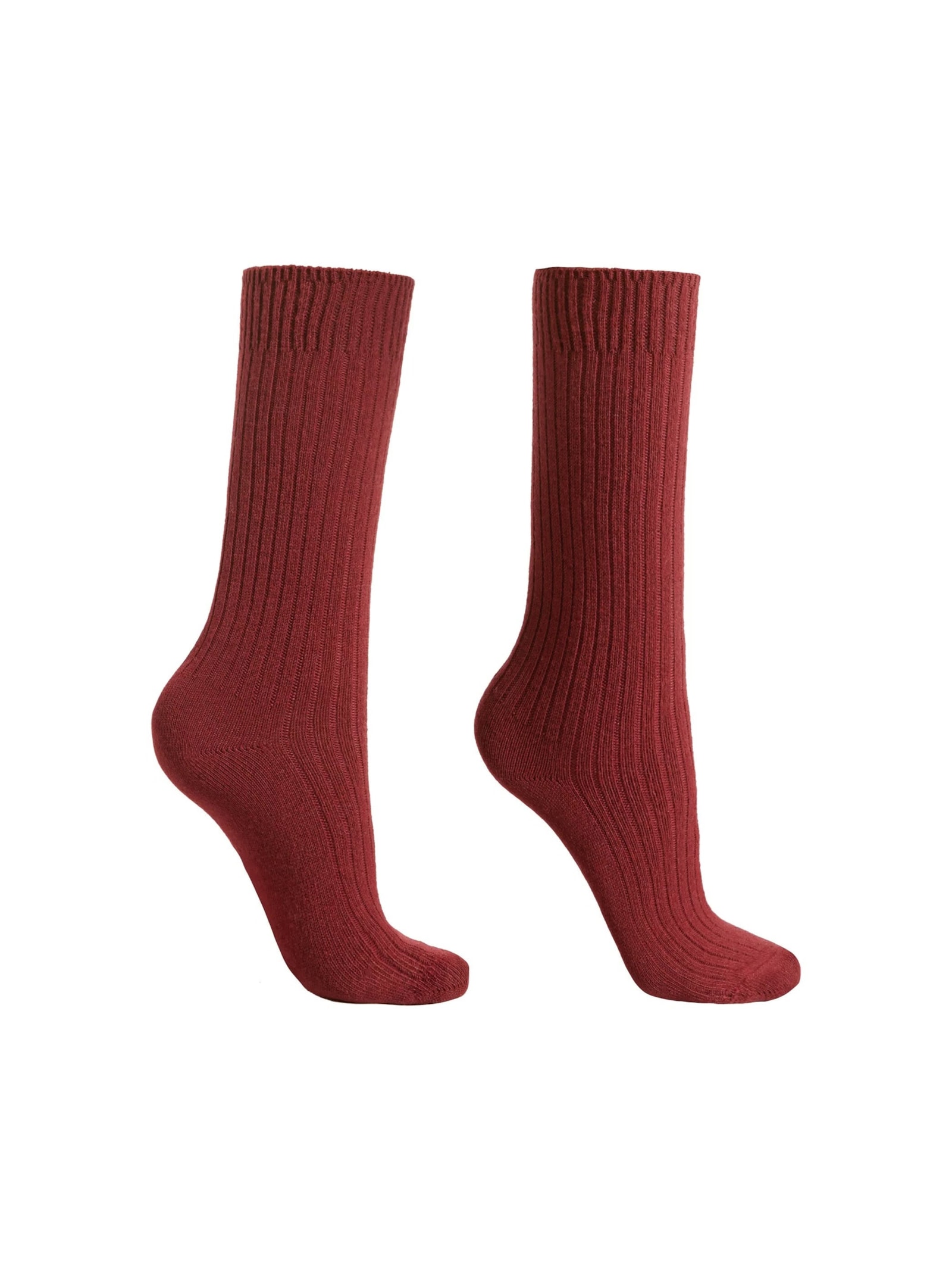 Meia Curta Canelada Em Lã e Cashmere Vermelho Calzedonia