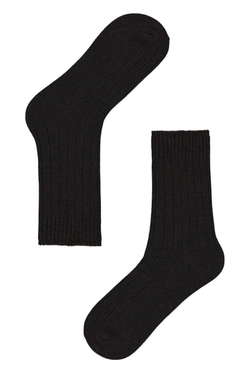 Meia Curta Canelada – Marrom