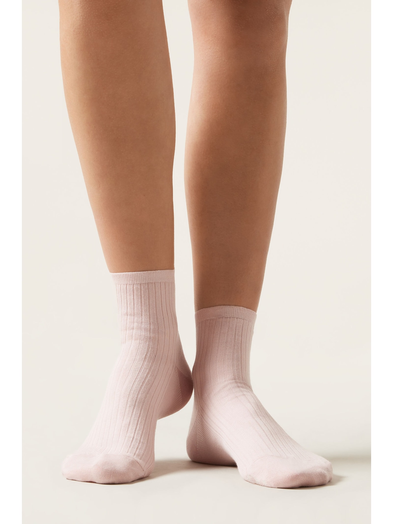 Meia Curta Canelada Rosa Calzedonia