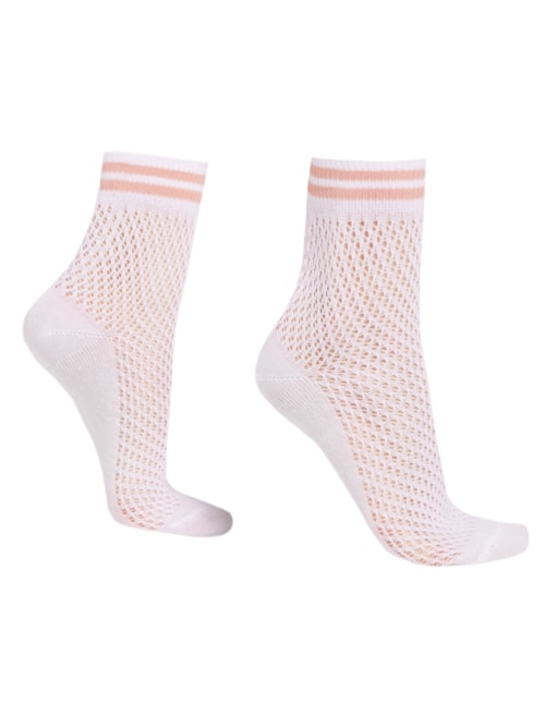 Meia Curta Com Acabamento Perfurado - Branco