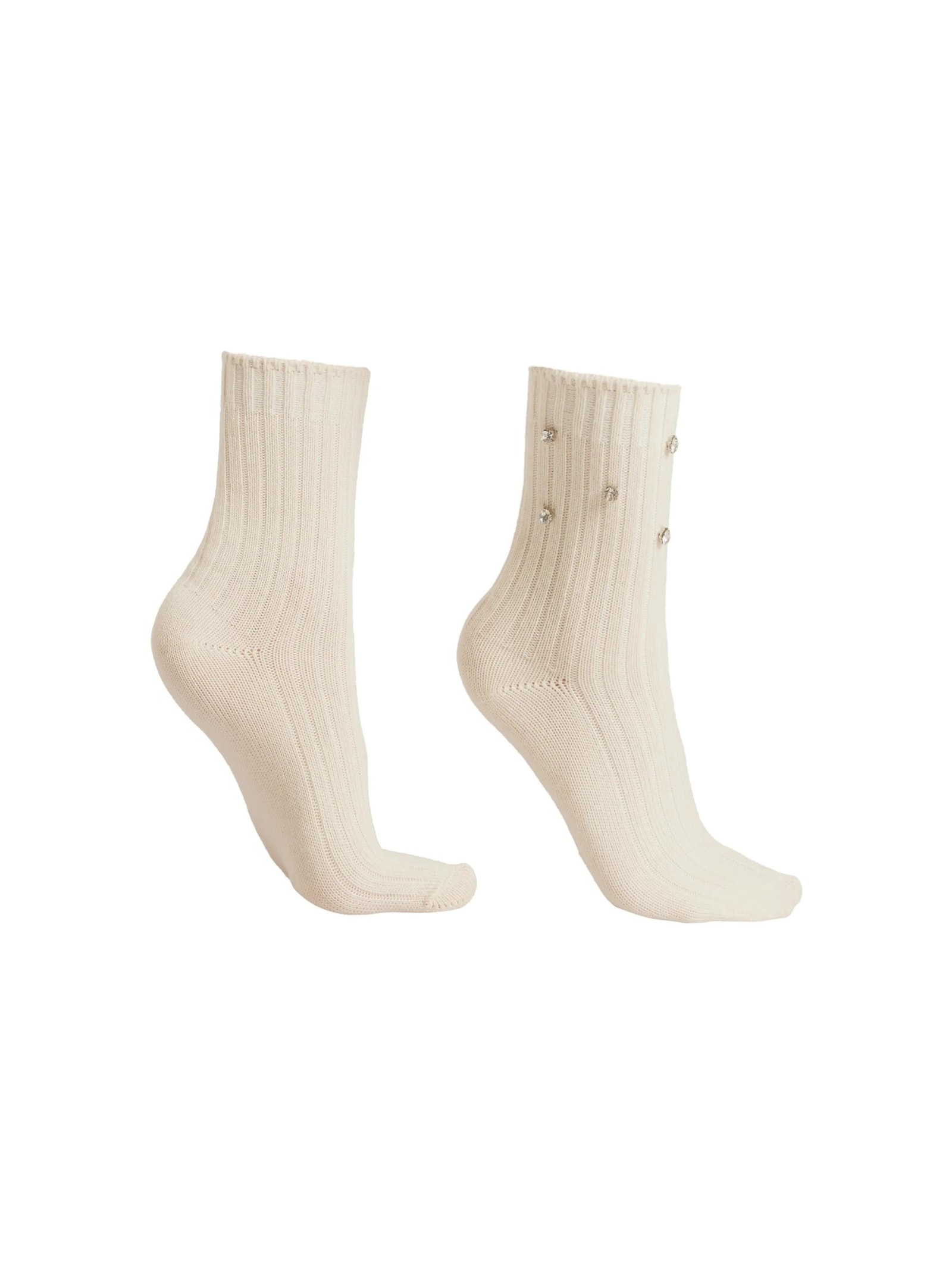 Meia Curta Com Aplicações Off-White Calzedonia