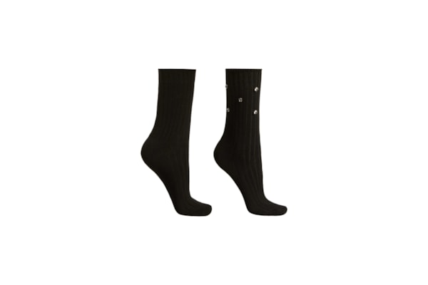 Meia Curta Com Aplicações - Preto