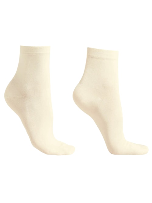 Meia Curta Com Borda Trabalhada – Off-White