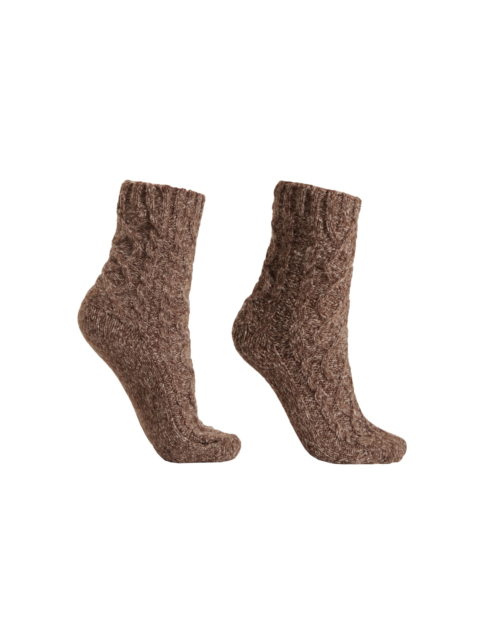 Meia Curta Com Canelado Entrelaçado Marrom Calzedonia