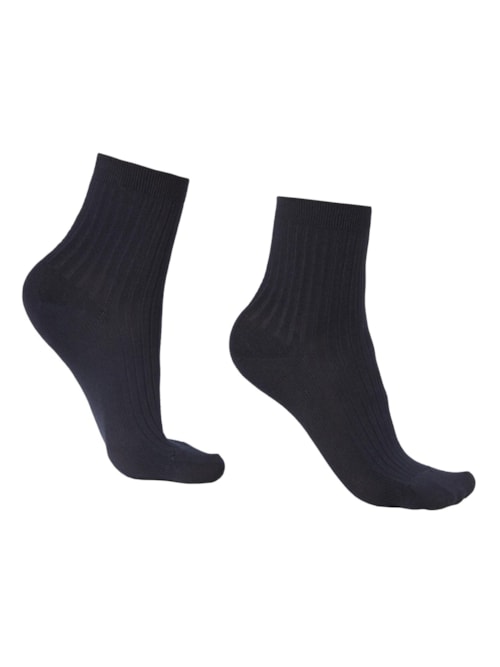 Meia Curta Com Cashmere – Azul