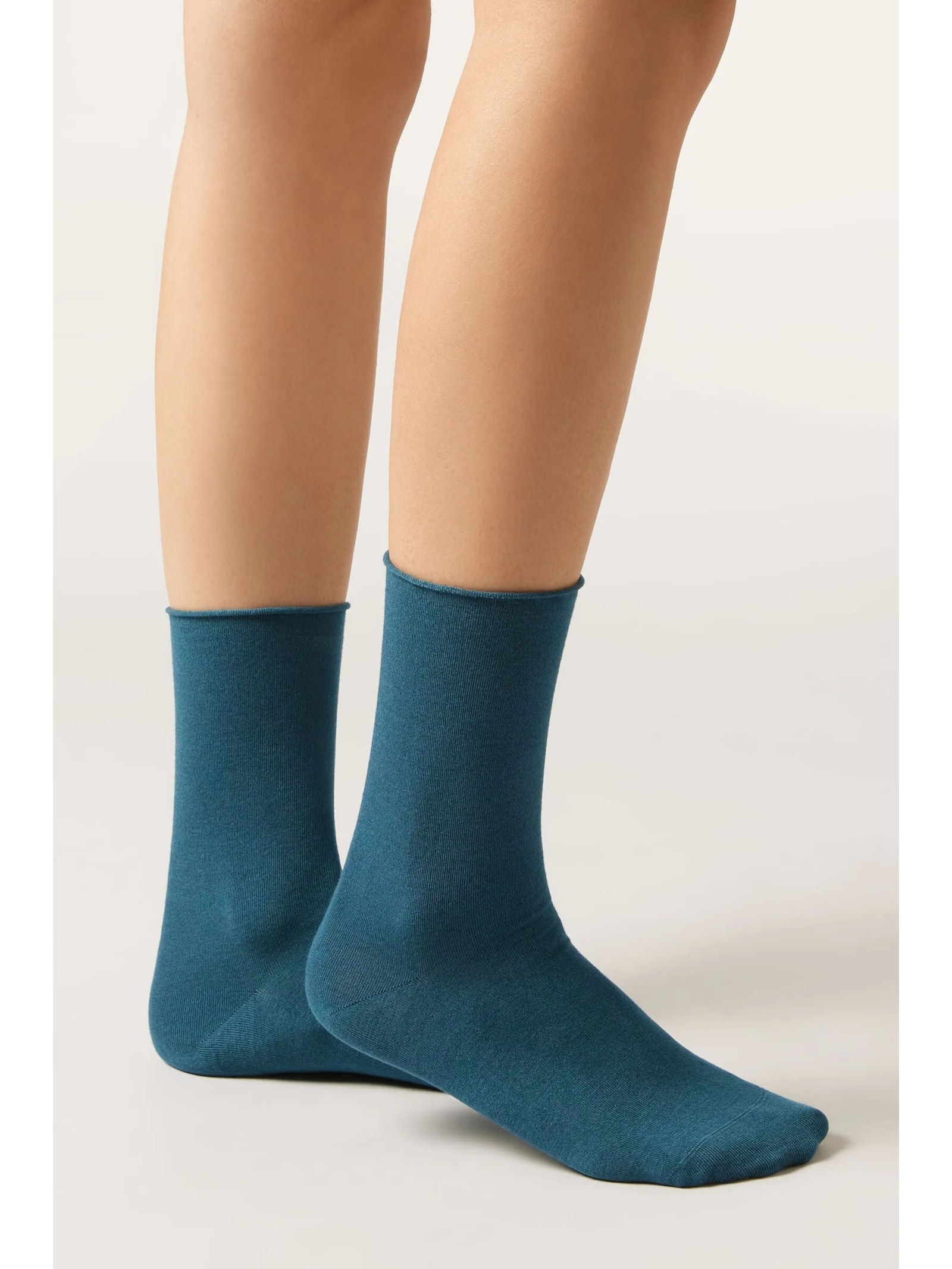 Meia Curta Com Cashmere Azul Calzedonia