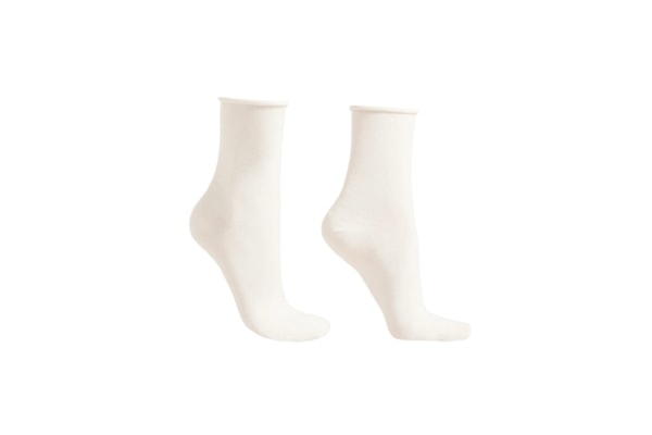 Meia Curta Com Cashmere - Branco