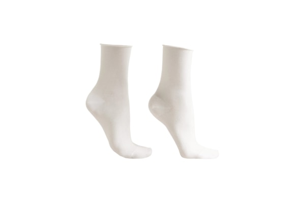 Meia Curta Com Cashmere - Branco