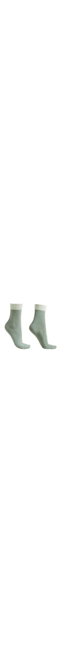 Meia Curta Com Cashmere Brilhante - Verde
