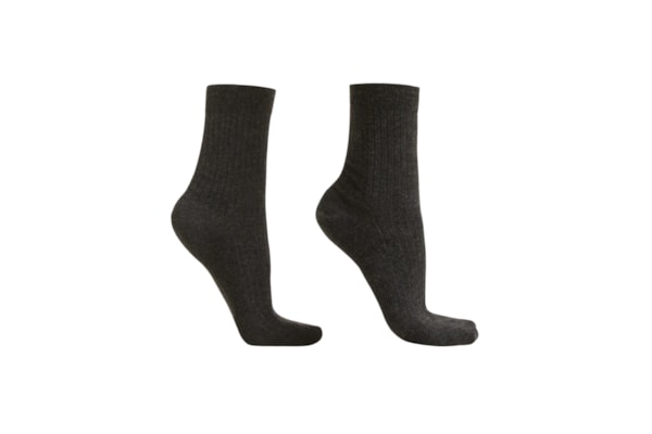 Meia Curta Com Cashmere - Cinza