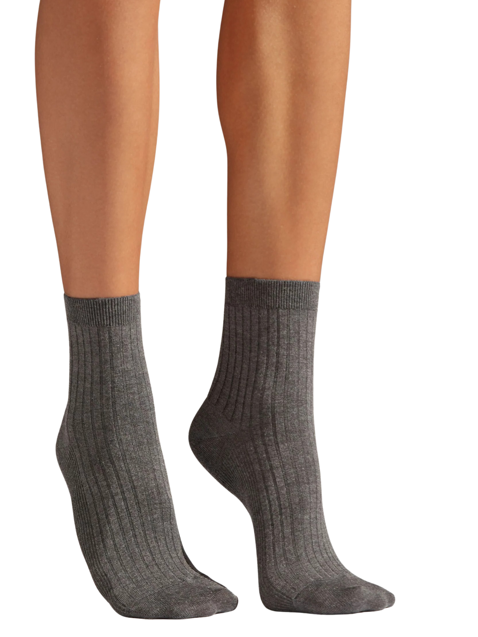 Meia Curta Com Cashmere Cinza Calzedonia