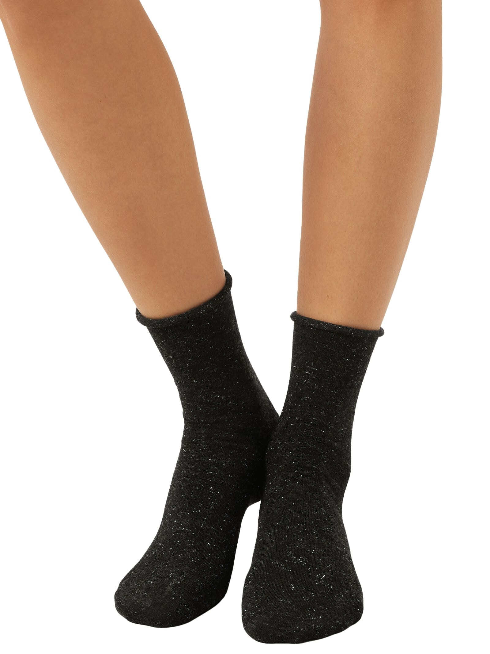 Meia Curta Com Cashmere Confortável Preto Calzedonia