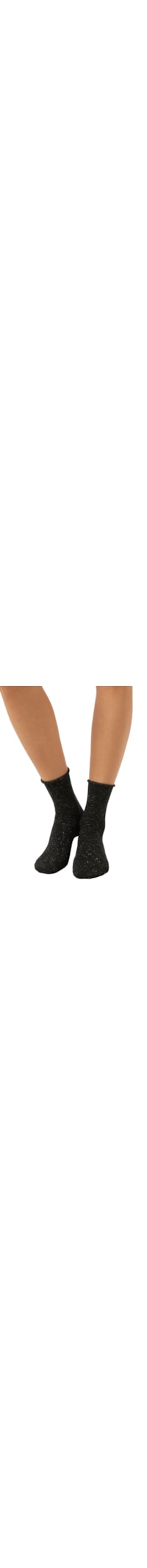 Meia Curta Com Cashmere Confortável - Preto