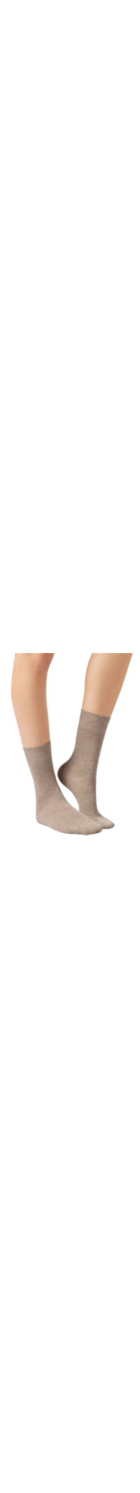 Meia Curta Com Cashmere e Glitter - Bege