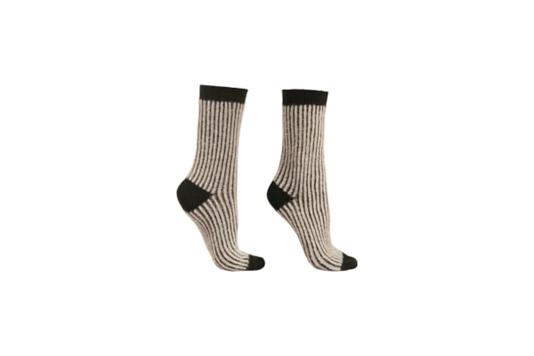 Meia Curta Com Cashmere e Glitter - Preto