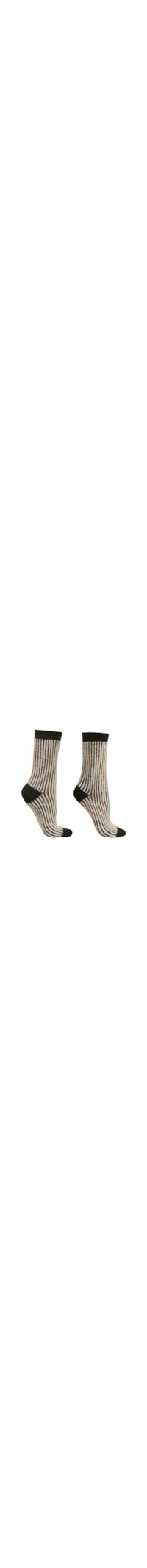 Meia Curta Com Cashmere e Glitter - Preto