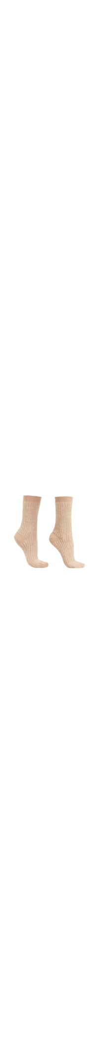 Meia Curta Com Cashmere e Glitter - Rosa