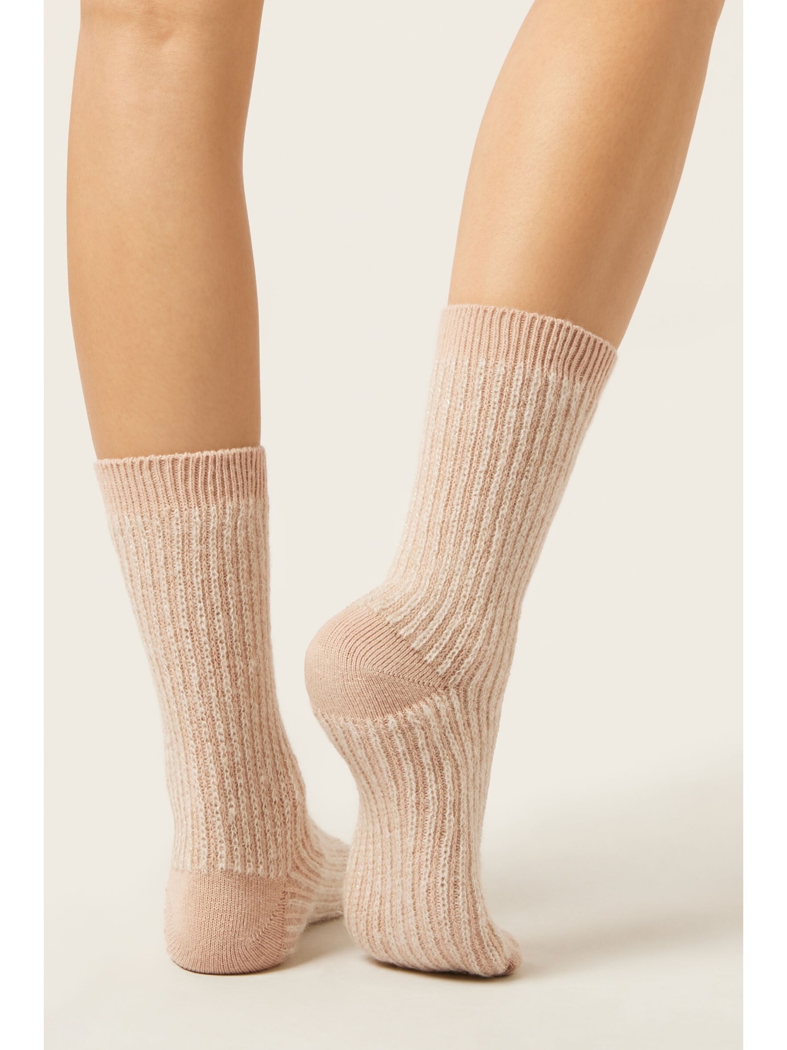 Meia Curta Com Cashmere e Glitter Rosa Calzedonia