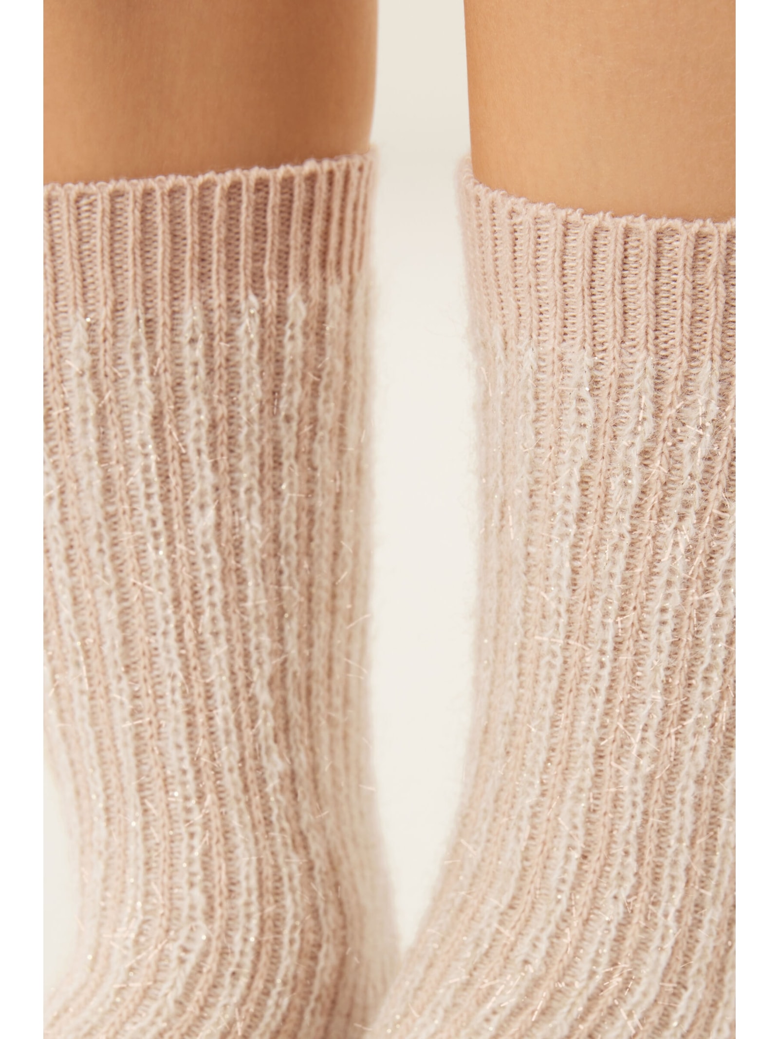 Meia Curta Com Cashmere e Glitter Rosa Calzedonia
