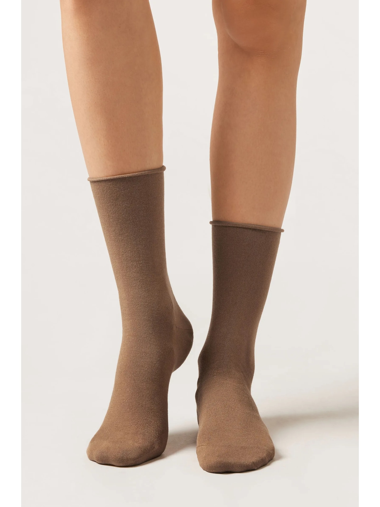 Meia Curta Com Cashmere Marrom Calzedonia