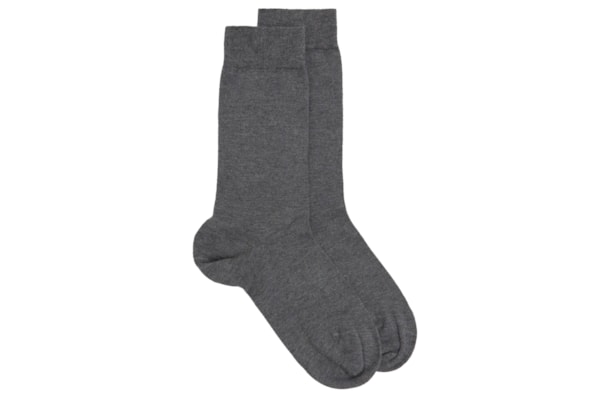 Meia Curta Com Cashmere Masculina - Cinza