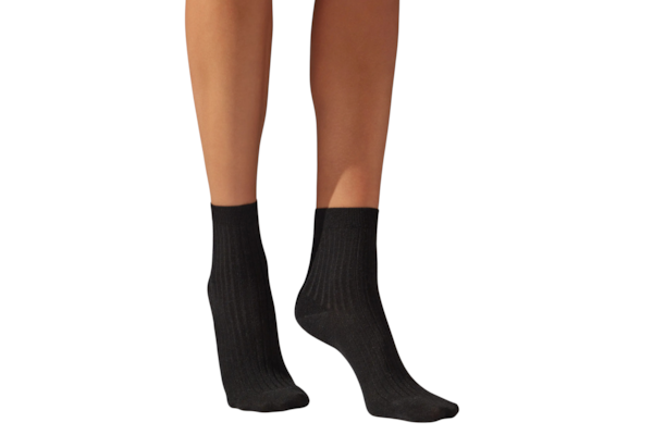 Meia Curta Com Cashmere - Preto