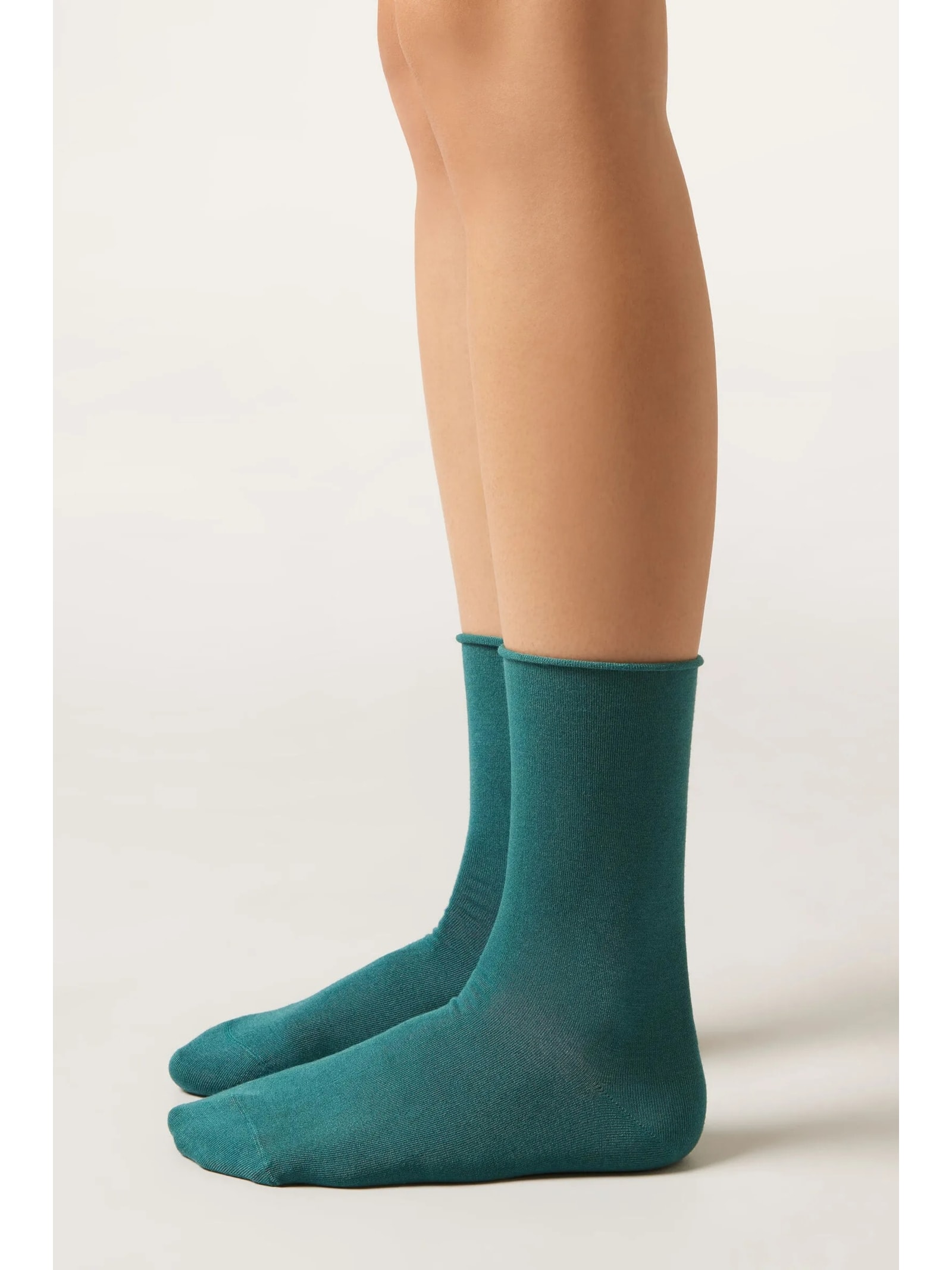 Meia Curta Com Cashmere Verde Calzedonia