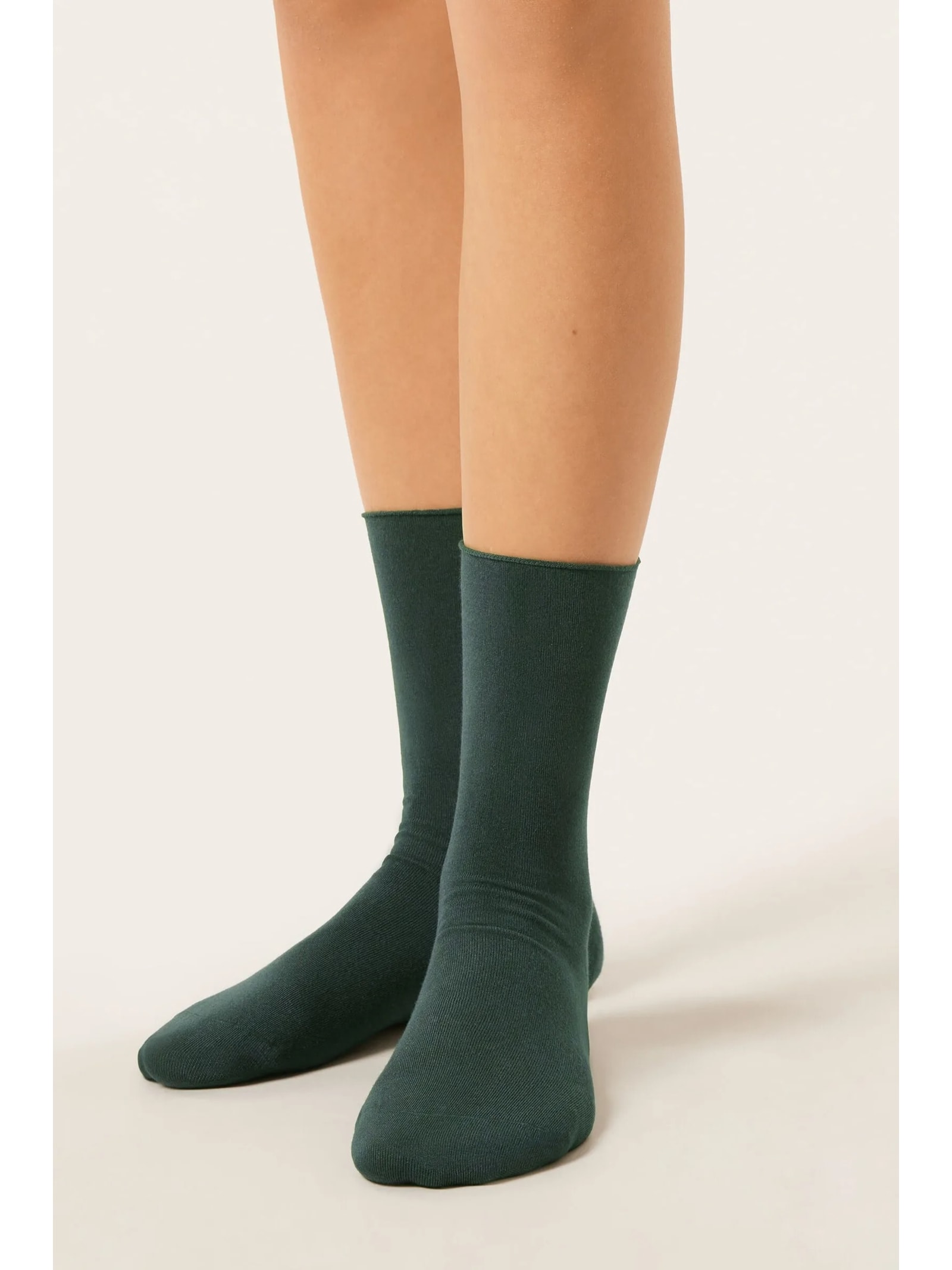 Meia Curta Com Cashmere Verde Calzedonia