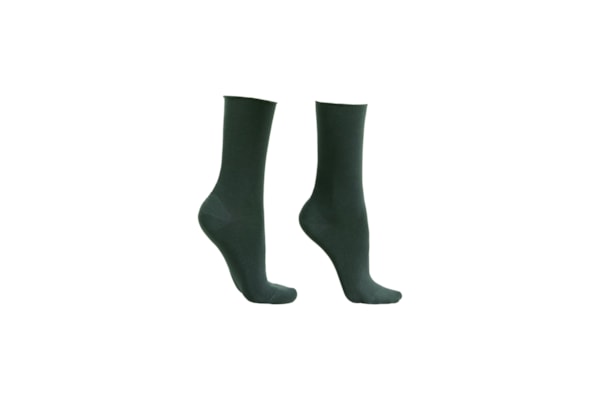 Meia Curta Com Cashmere - Verde