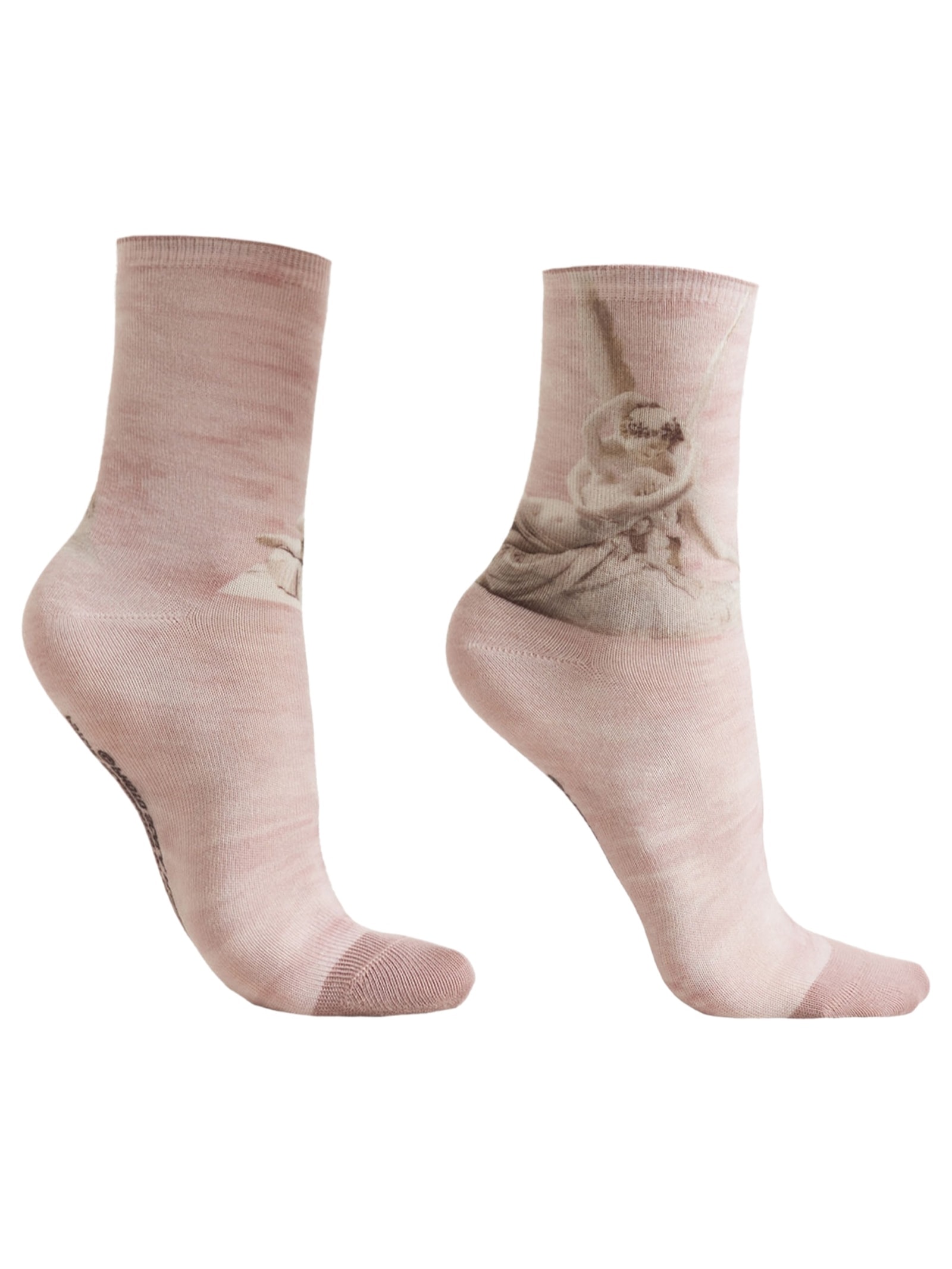 Meia Curta Com Estampa De Obras De Arte Rosa Calzedonia