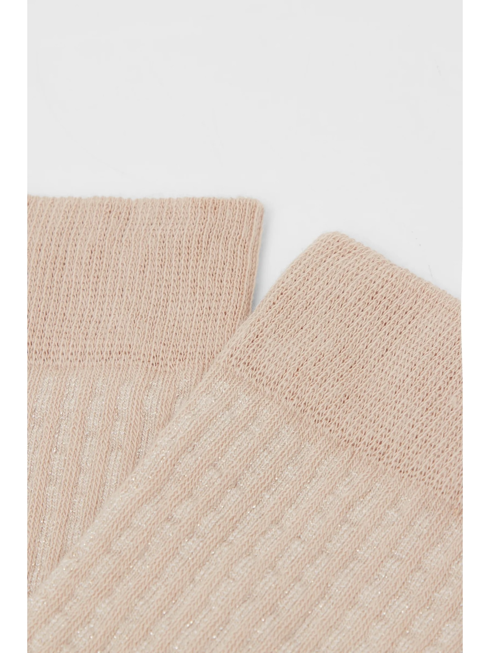 Meia Curta Com Estampa Em Algodão Bege Calzedonia