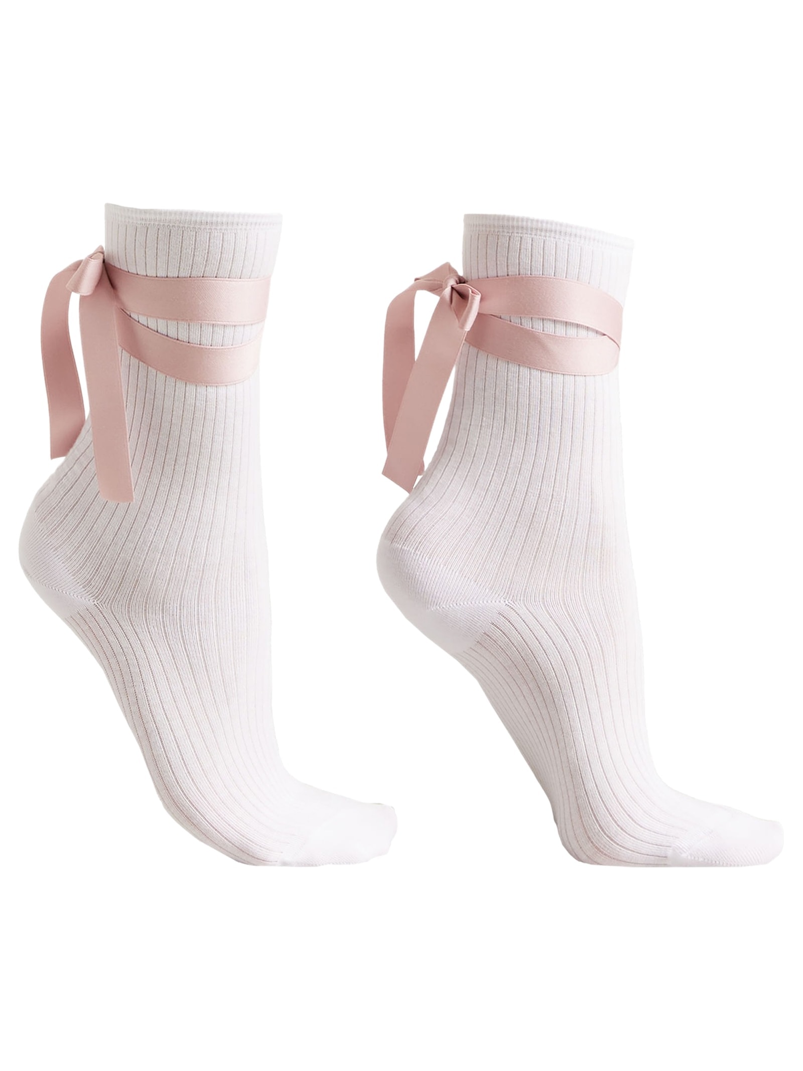 Meia Curta Com Fita Mood Laço Rosa Calzedonia