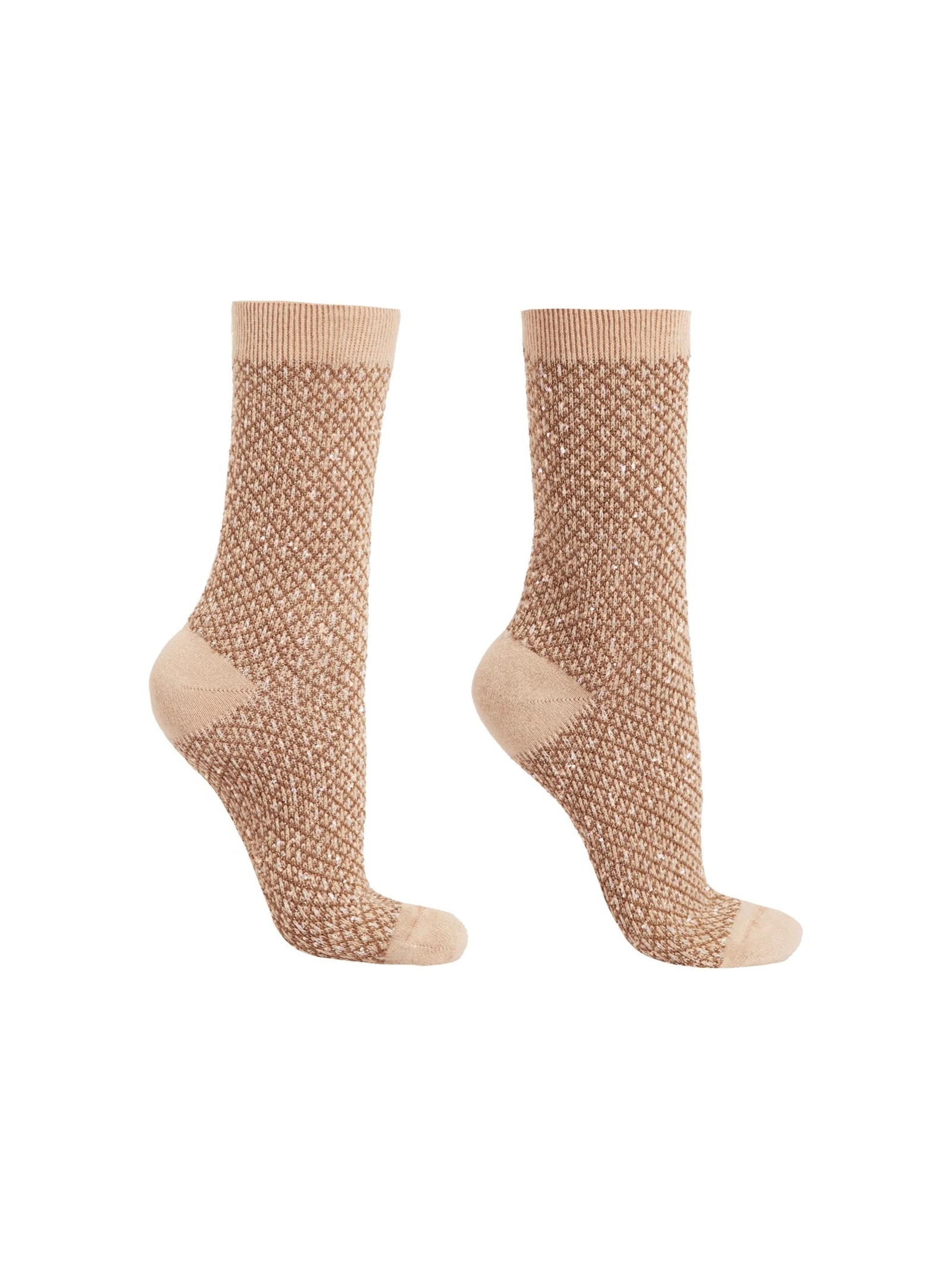 Meia Curta Com Glitter Em Lã e Cashmere Rosa Calzedonia