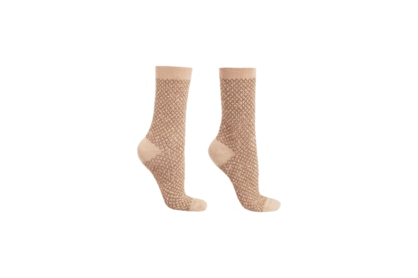 Meia Curta Com Glitter Em Lã e Cashmere - Rosa