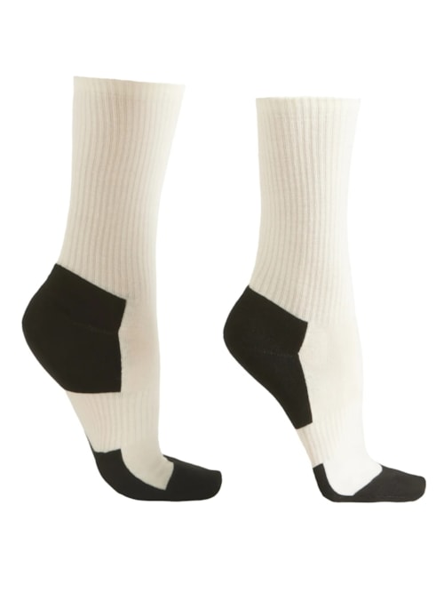 Meia Curta Com Lã e Seda – Off-White