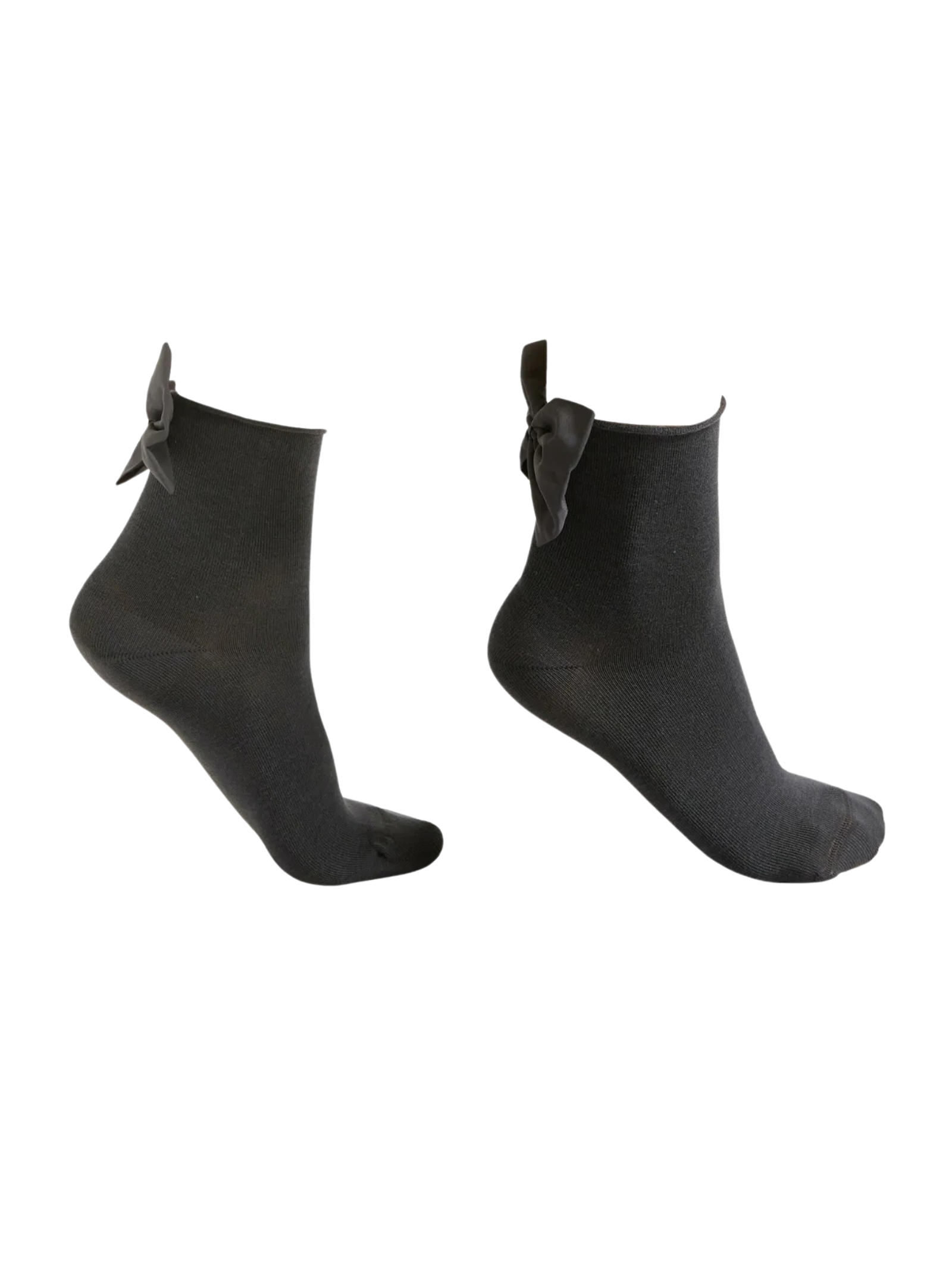 Meia Curta Com Laço Em Algodão Cinza Calzedonia