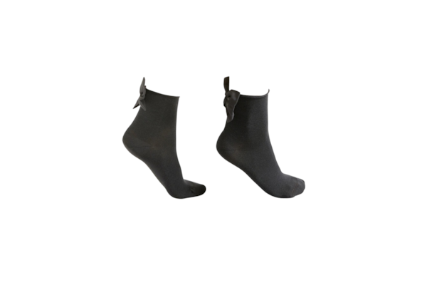 Meia Curta Com Laço Em Algodão - Cinza