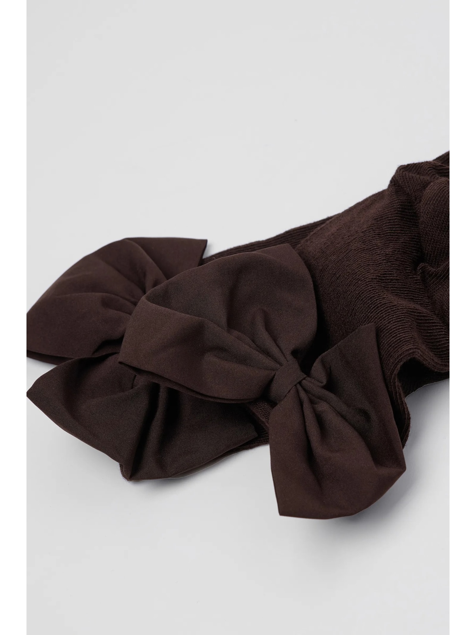 Meia Curta Com Laço Em Algodão Marrom Calzedonia