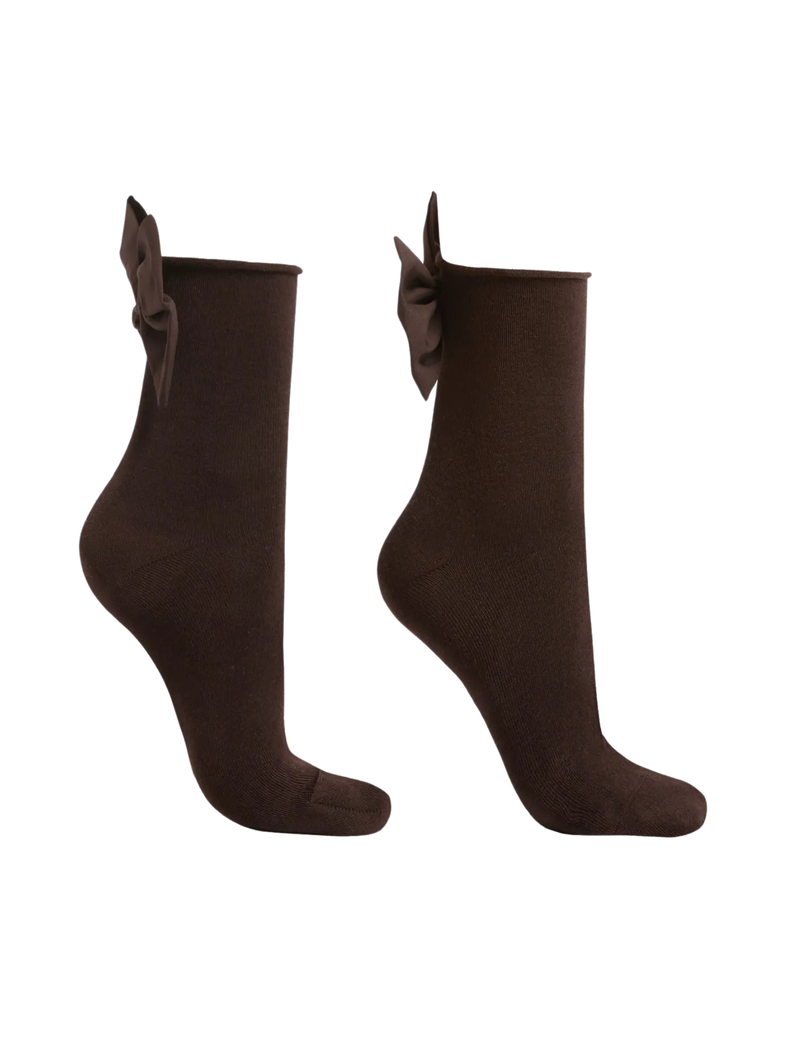 Meia Curta Com Laço Em Algodão Marrom Calzedonia