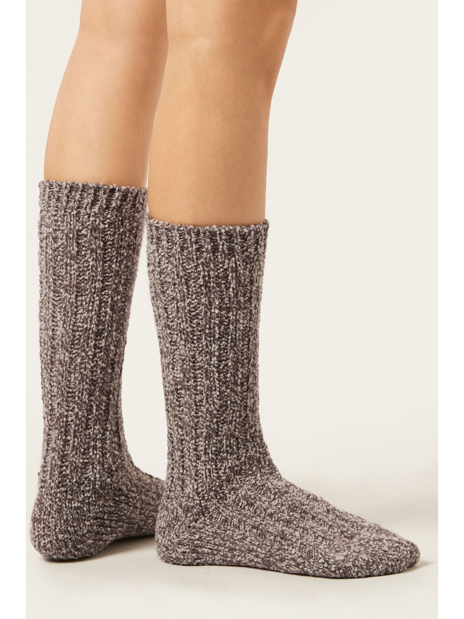 Meia Curta Efeito Soft Com Lã Marrom Calzedonia