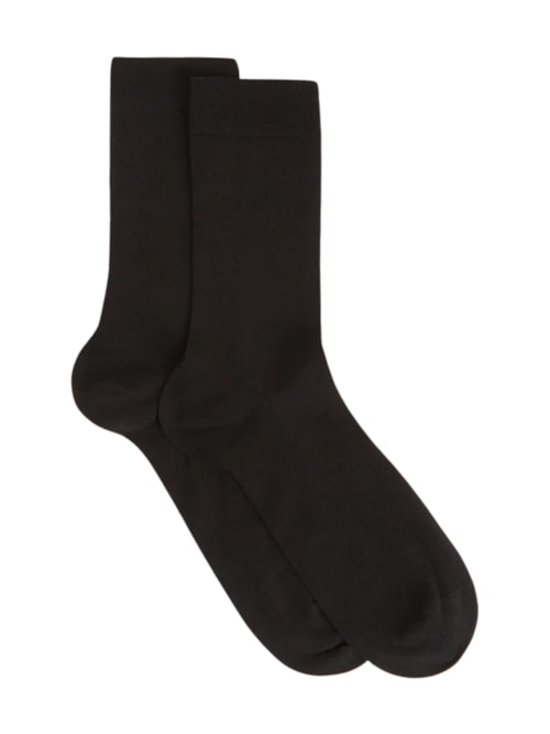 Meia Curta Em Algodão Acetinado Masculina – Azul