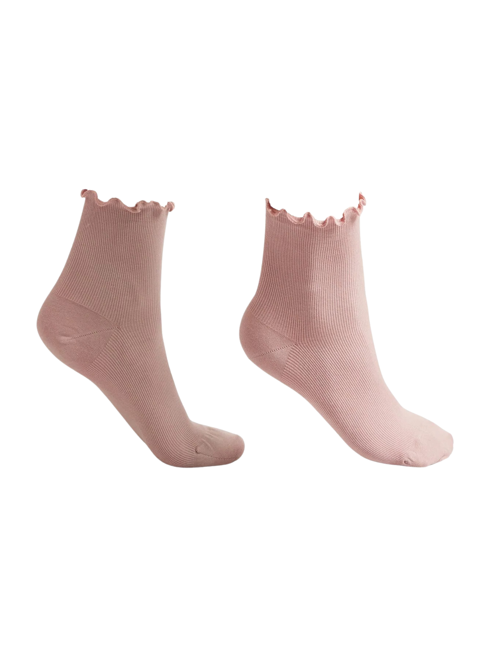 Meia Curta Em Algodão Canelado Rosa Calzedonia