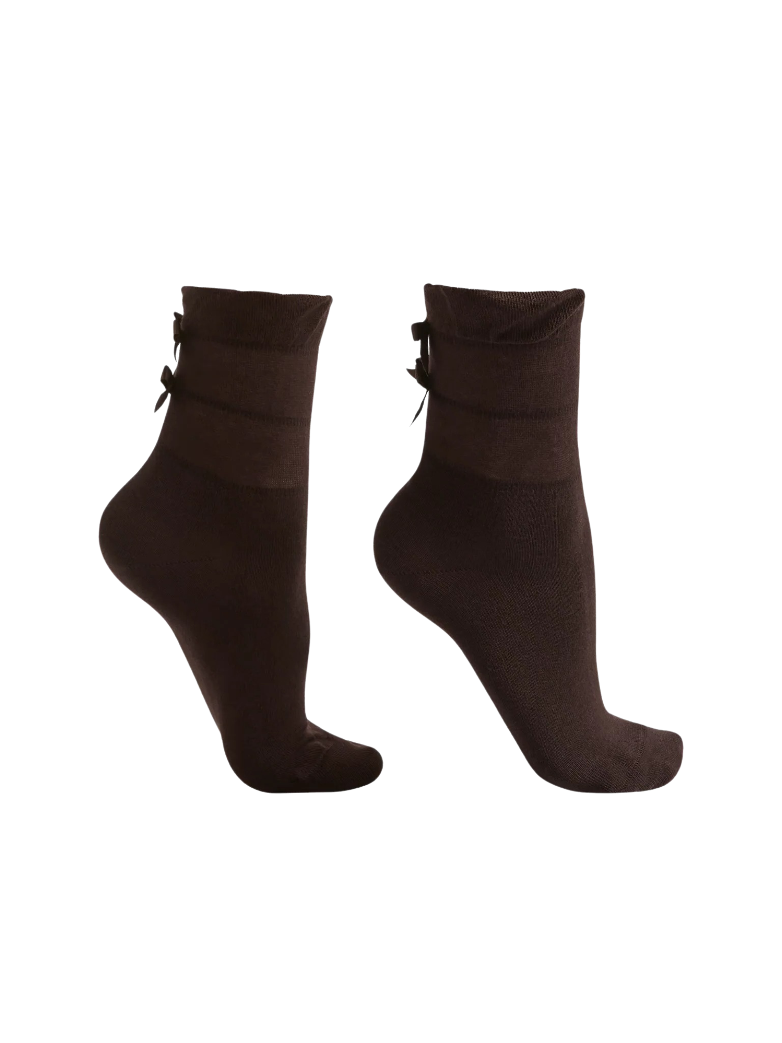 Meia Curta Em Algodão Com Laços Marrom Calzedonia