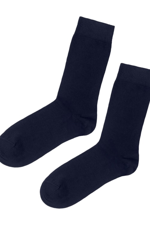 Meia Curta Em Algodão Quente – Azul