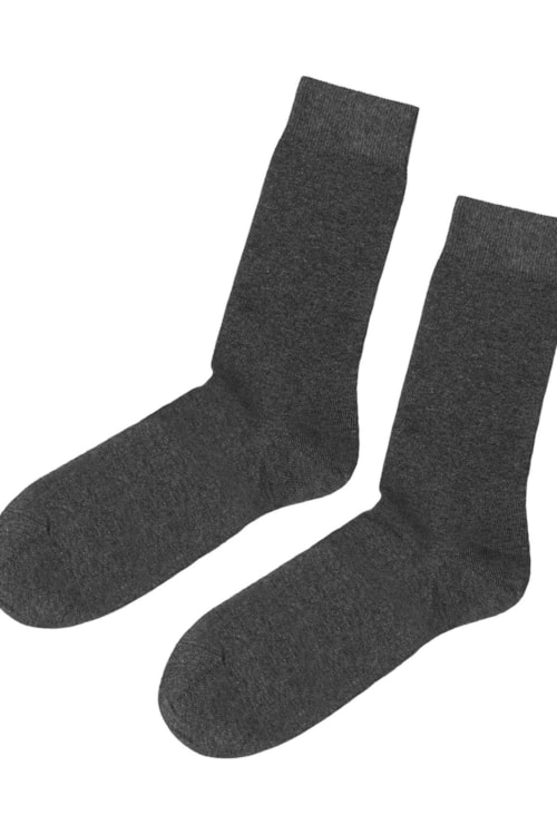 Meia Curta Em Algodão Quente – Cinza Escuro