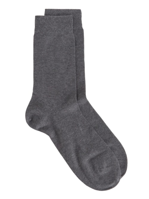 Meia Curta Em Algodão Quente Masculina - Cinza