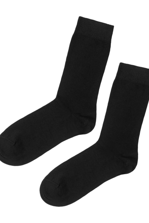 Meia Curta Em Algodão Quente – Preto