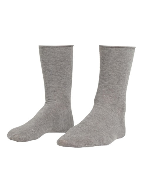 Meia Curta Em Algodão Sem Elástico – Cinza