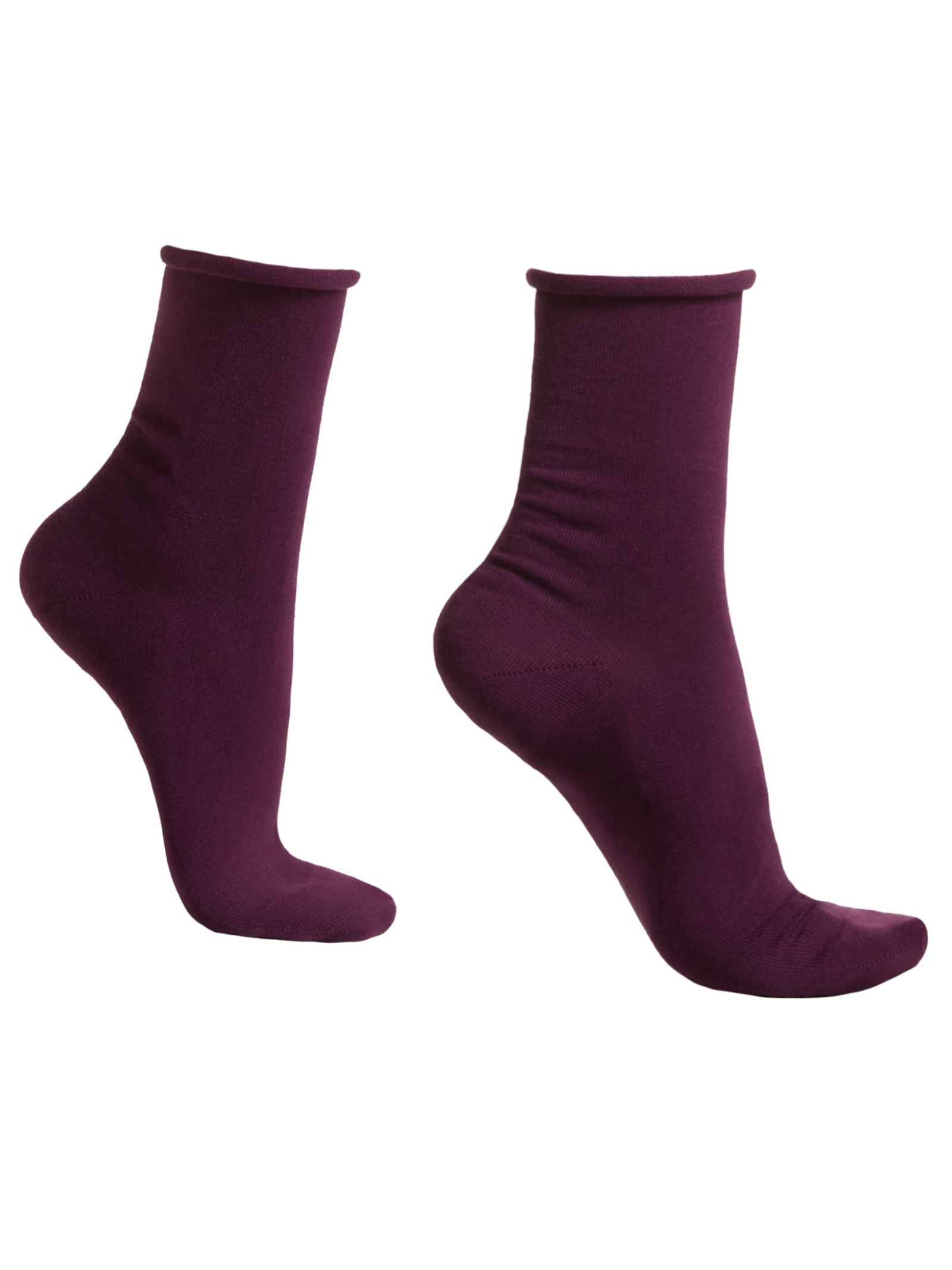 Meia Curta Em Algodão Sem Elástico Roxo Calzedonia