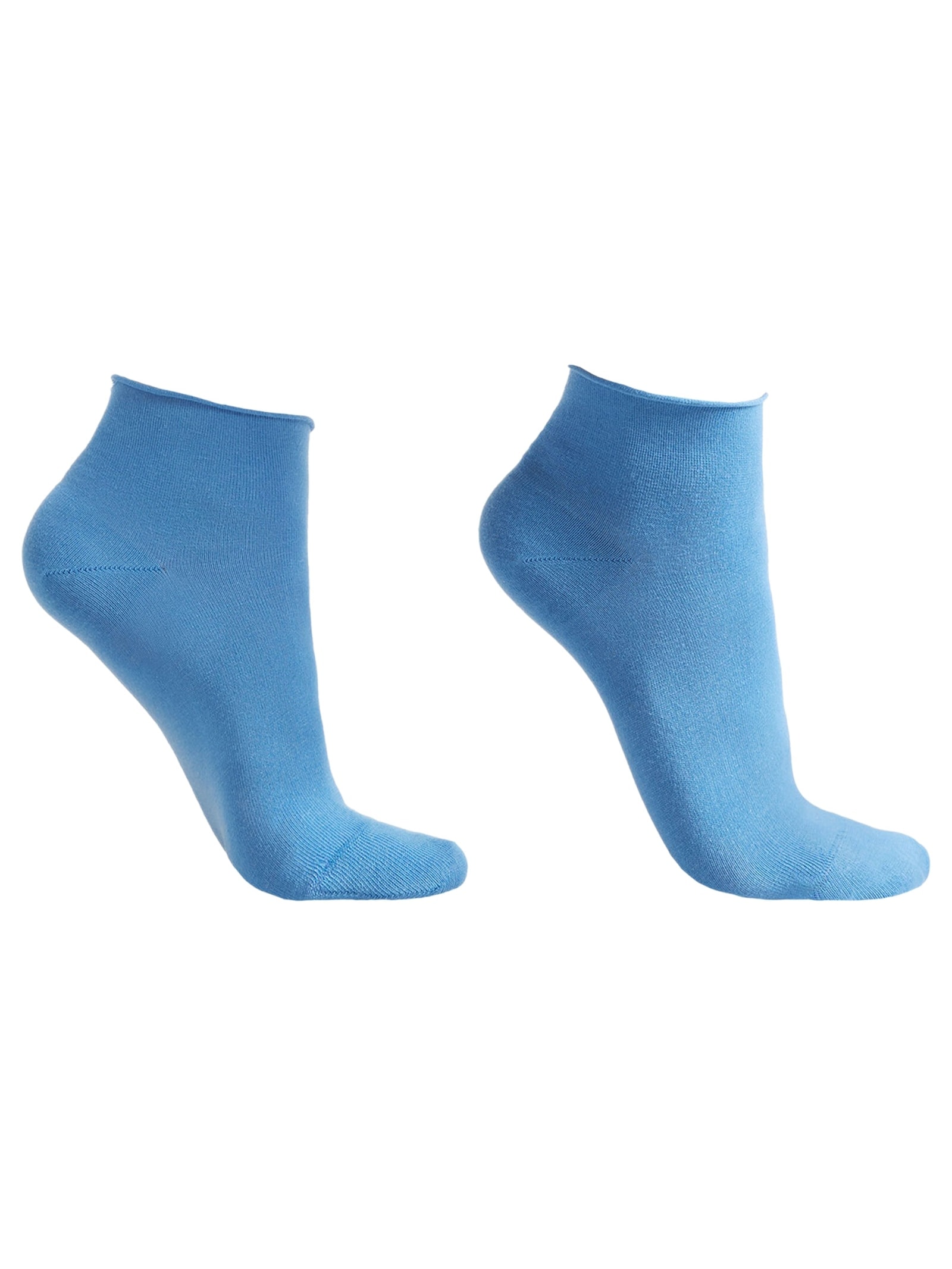 Meia Curta Em Algodão Sem Punho Azul Calzedonia